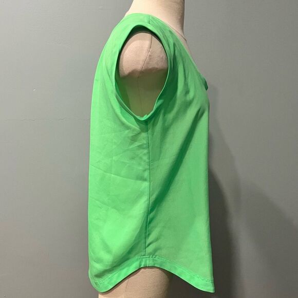 J. Crew Bright Green Drapey Scoopneck Blouse Size 4 - Picture 2 of 7